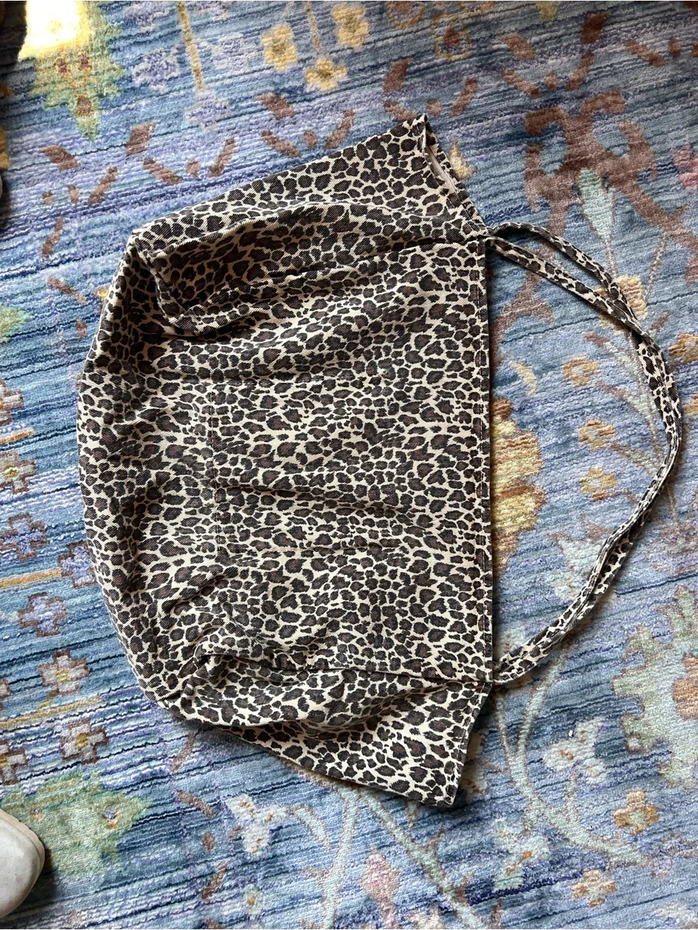 Oversized Leopard Print Cotton Tote Bag